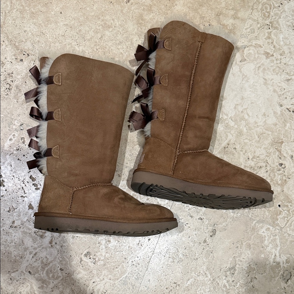 UGG Women's Bailey Bow Tall Boots - Tan - Picture 2 of 9